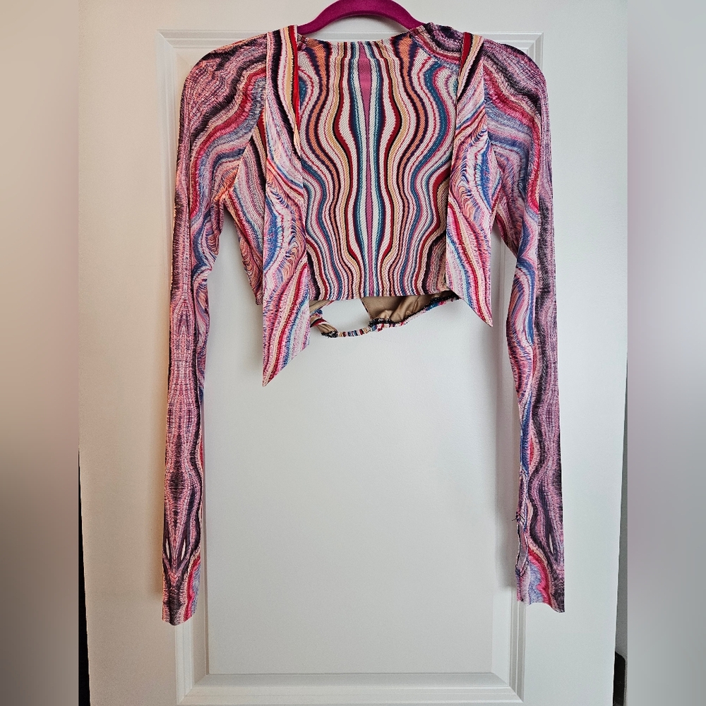AFRM Colorful Swirl Pattern Crop Top - Picture 6 of 6